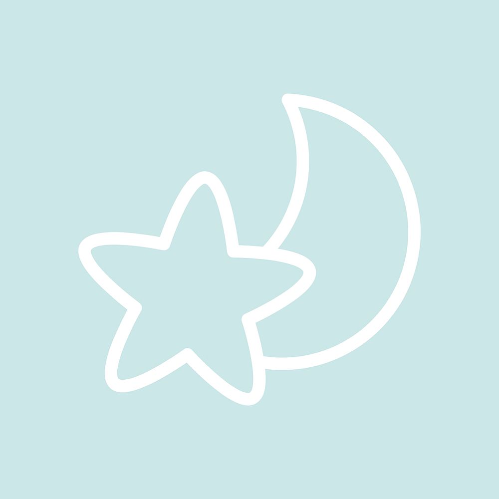 Star and a moon on a blue background vector