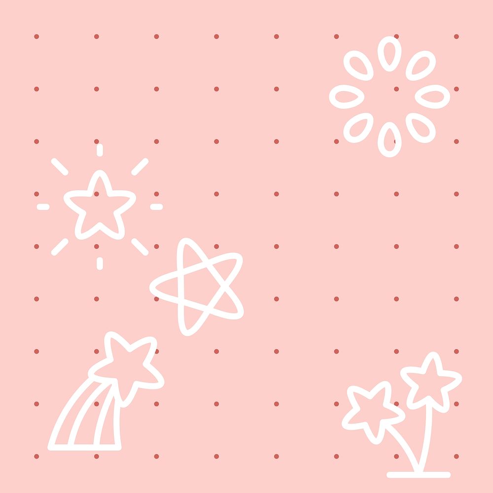 Star collection on a pink background vector