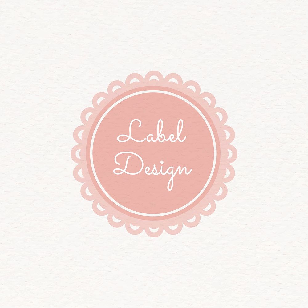 Pink vintage label design vector