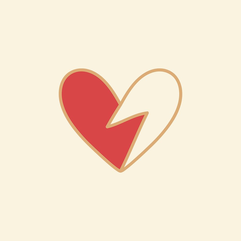 Heart planner sticker on beige background vector