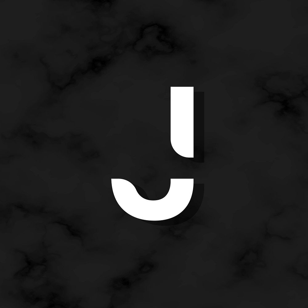 Capital letter J modern typography vector