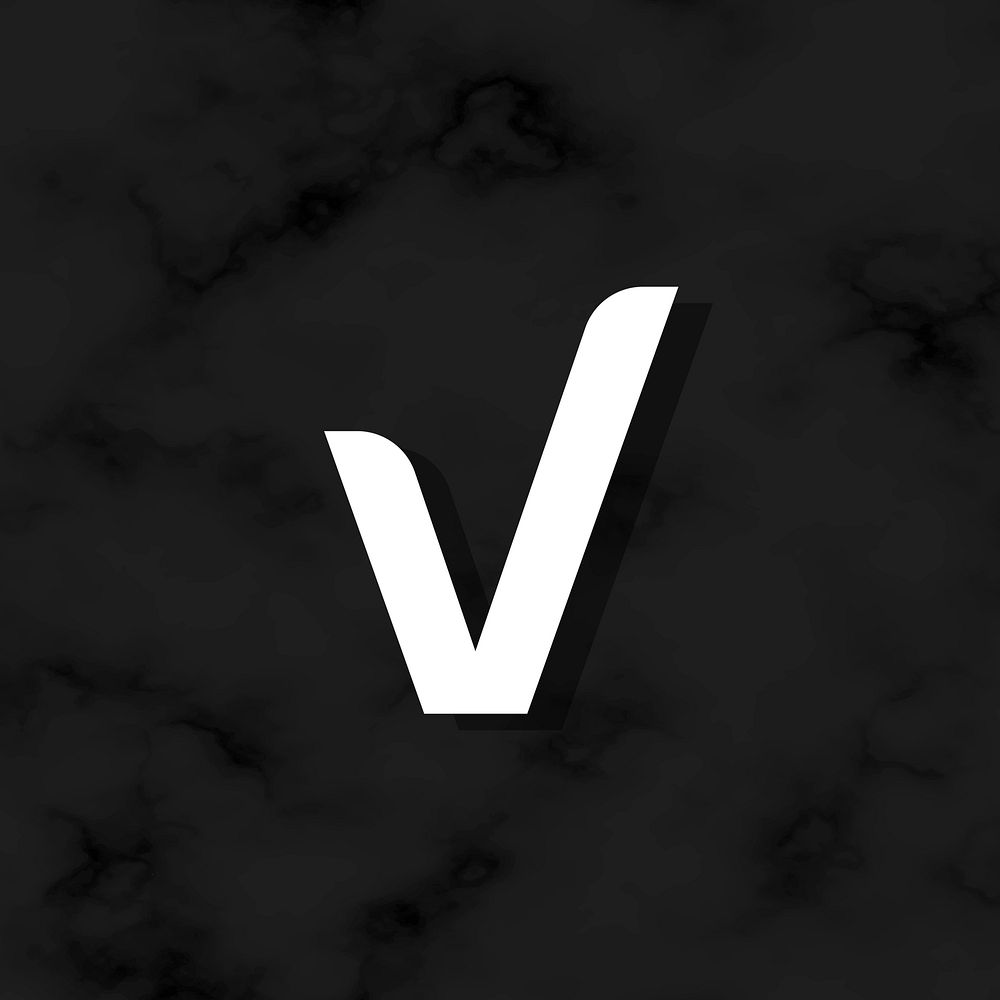 Capital letter V modern typography vector