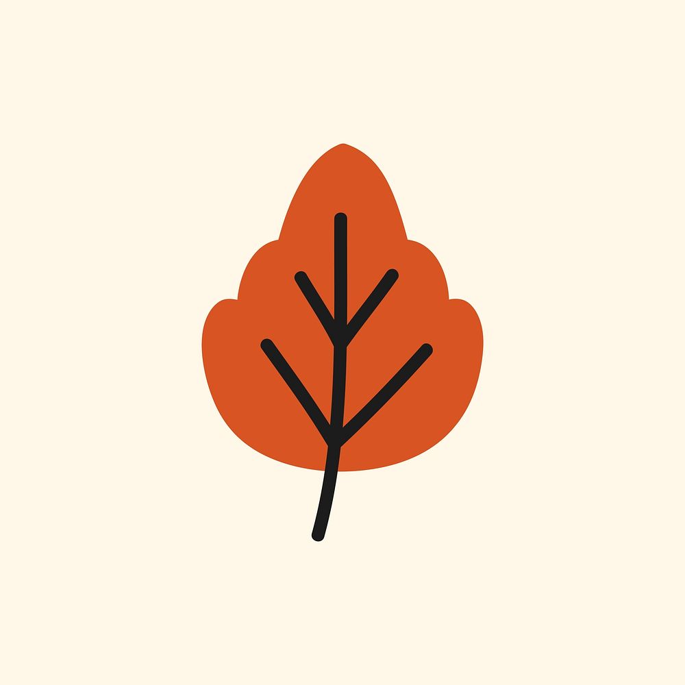 Red leaf on a cream background vector