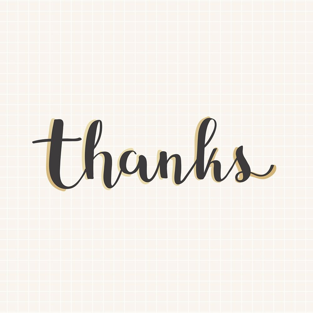Thanks typography design on a cream background vector
