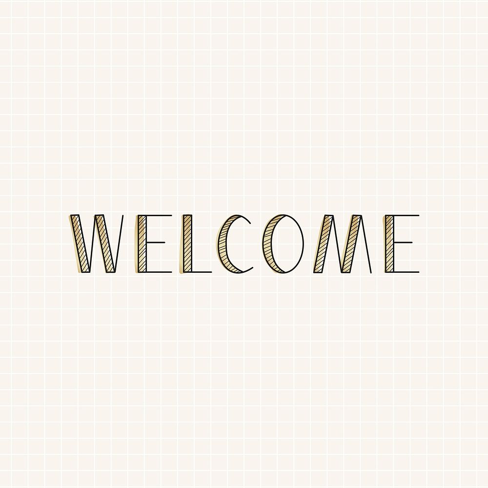Welcome greetings typography design vector
