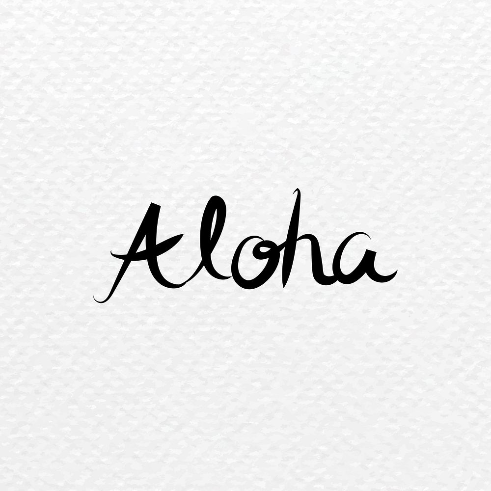 Black aloha typography design vector