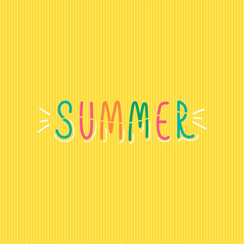 Summer typography on a yellow background vector