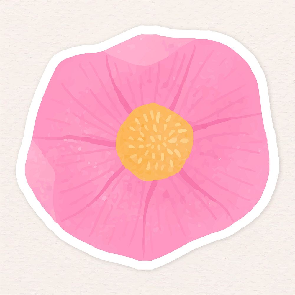Pink flower sticker illustration