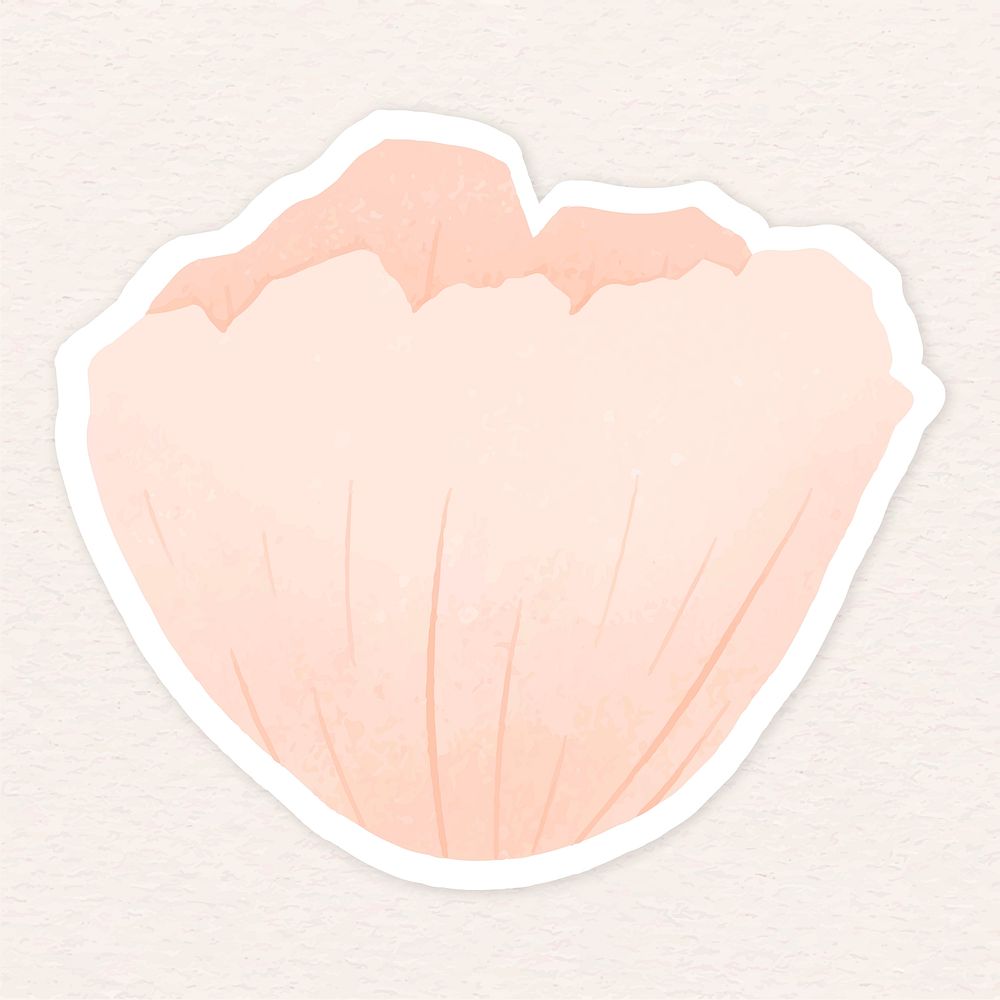 Pale orange flower sticker illustration
