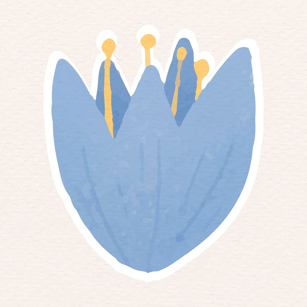 Blue flower sticker vector