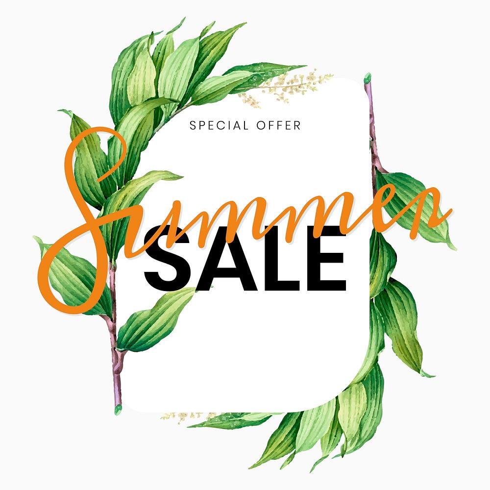 Shop summer sale promotion vector