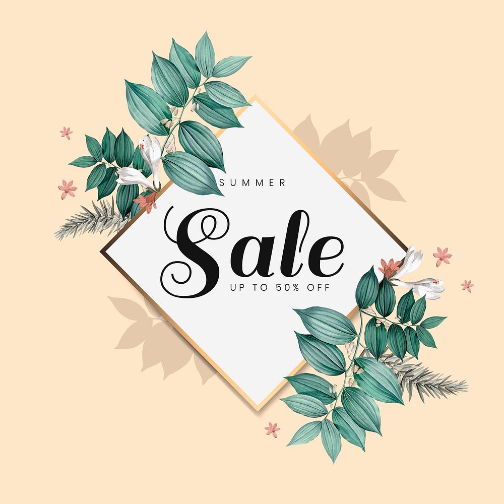 Summer sale up to 50% discount vector