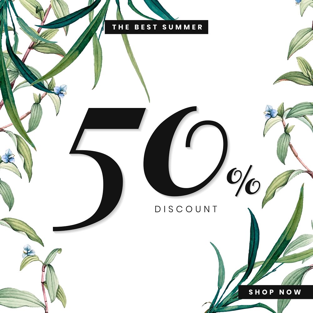 50% discount sale promotion vector