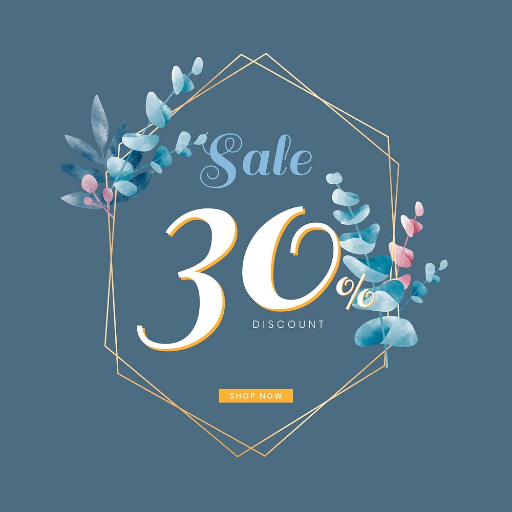 30% discount sale promotion vector
