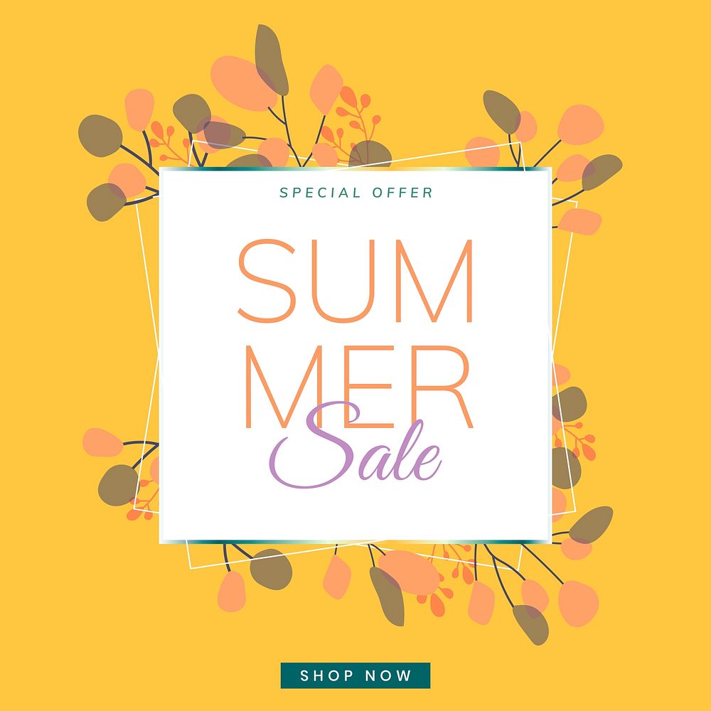 Shop summer sale promotion vector | Premium Vector - rawpixel