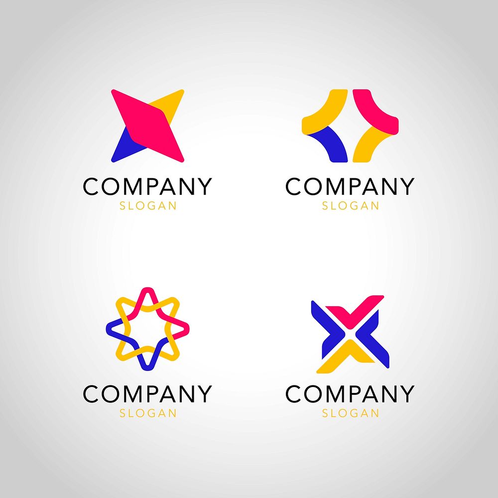 Colorful company logo collection vector