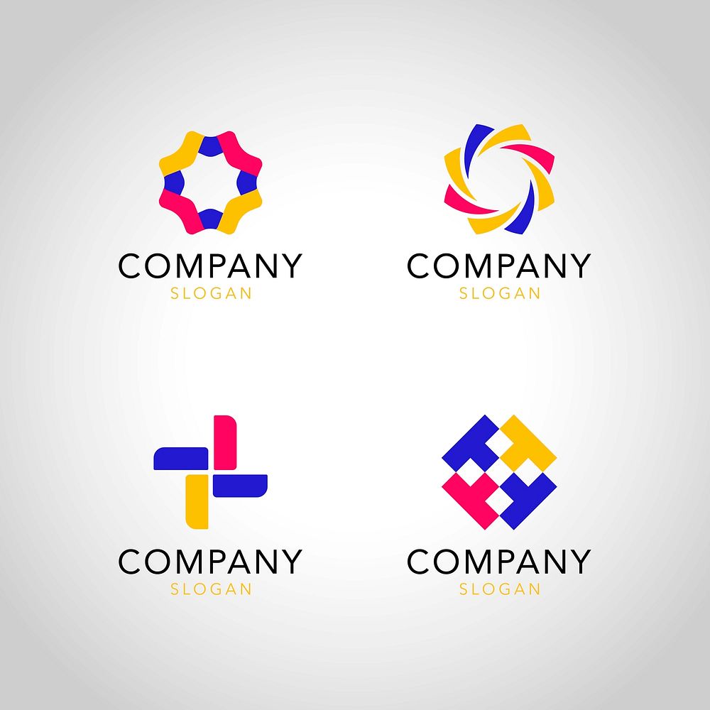 Colorful company logo collection vector