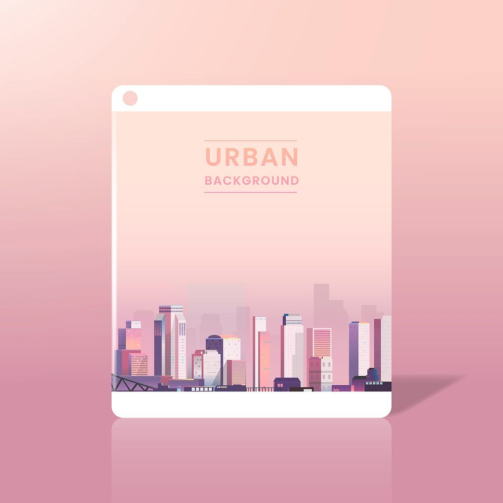 Urban scene at dusk media background template vector