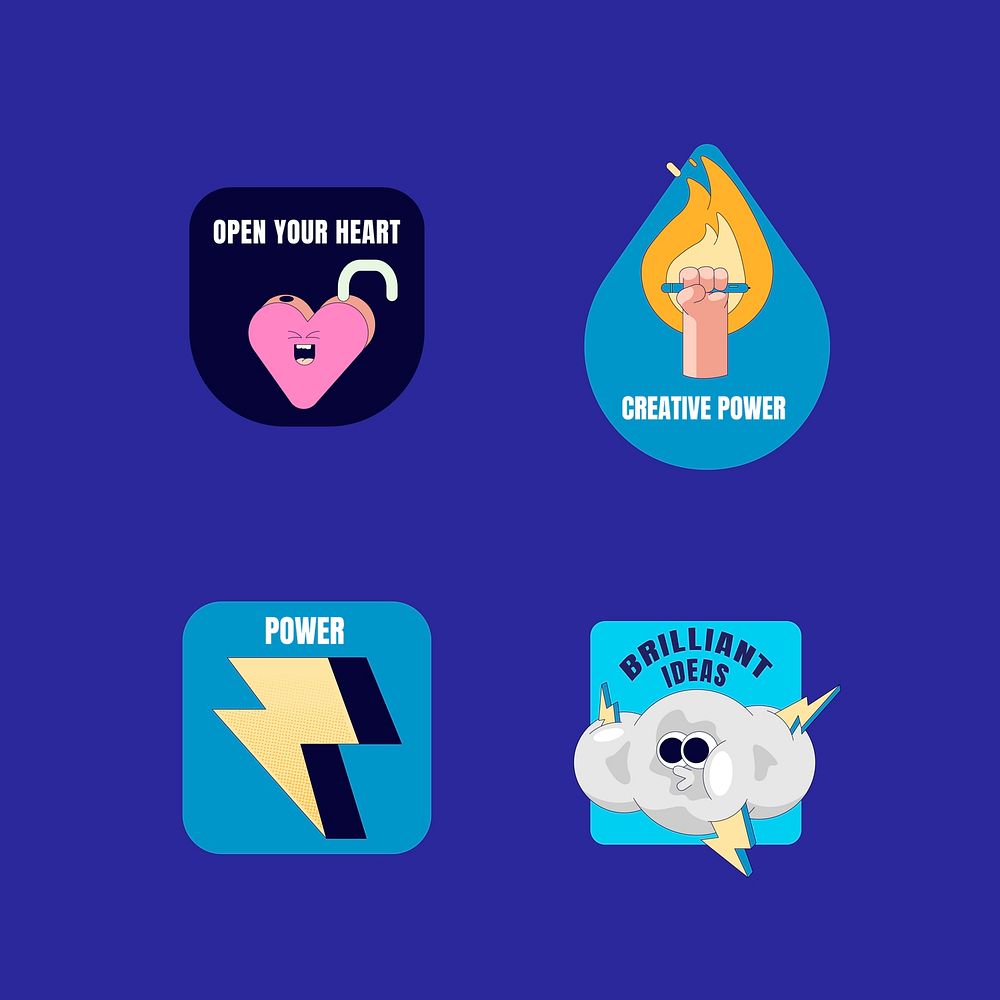 Creative ideas badge collection vector