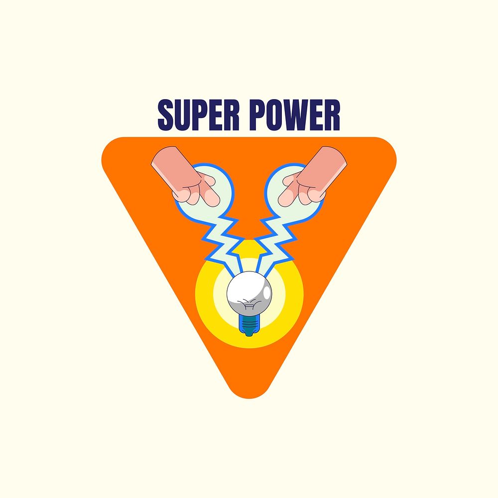 Superpower energy badge design vector