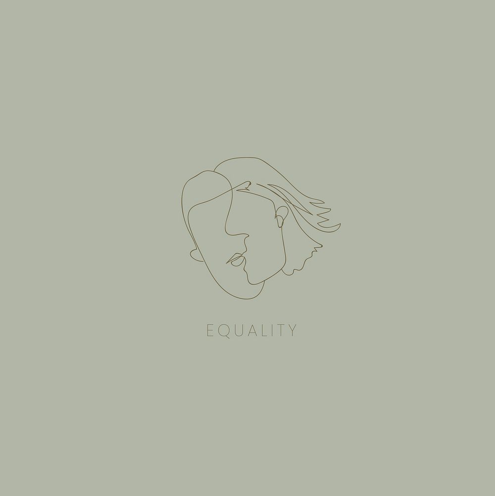 Green feminine equality logo vector