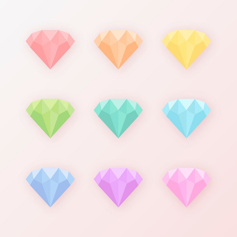 Colorful crystal stone vector collection