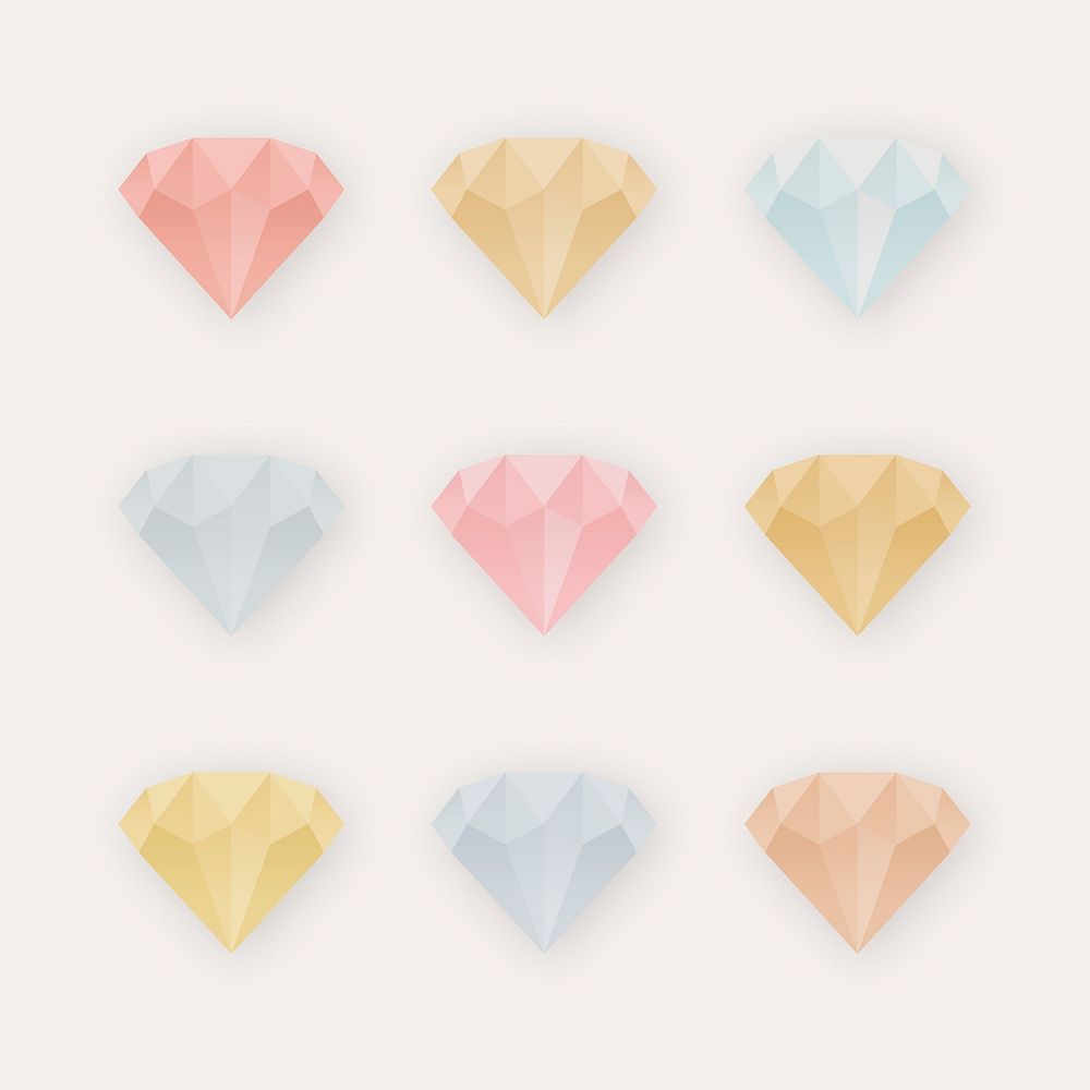 Colorful crystal stone vector collection
