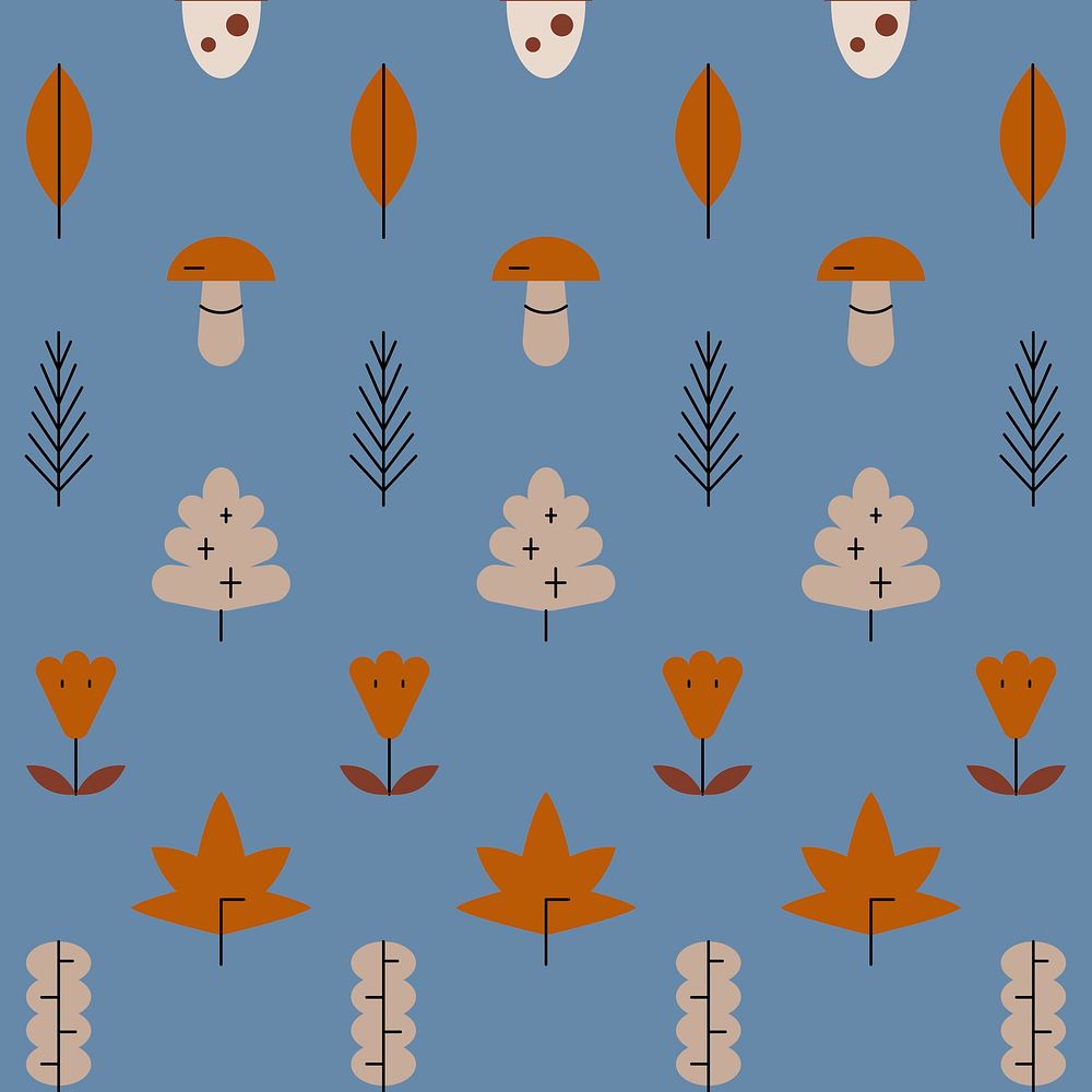 Autumn plant patterned background vector