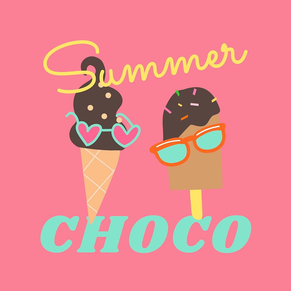 Summer choco ice cream vector