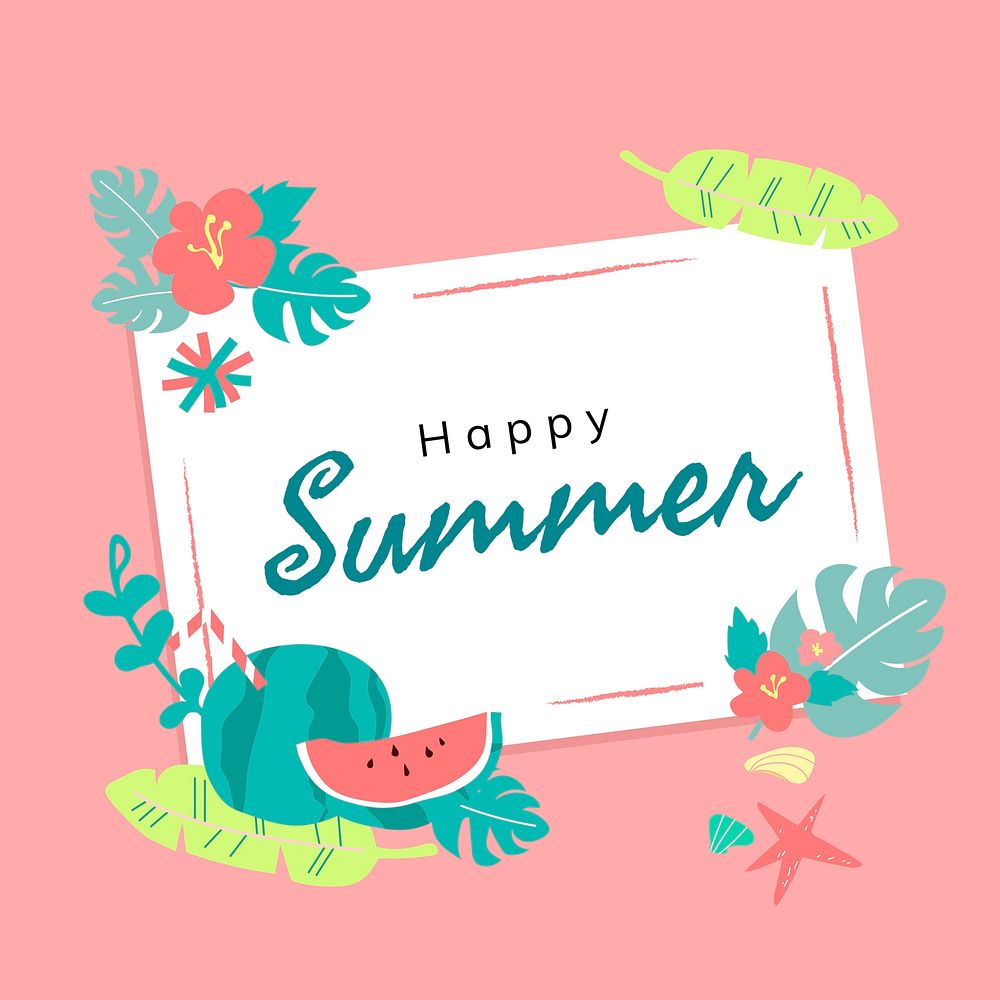 Hello summer holiday card vector