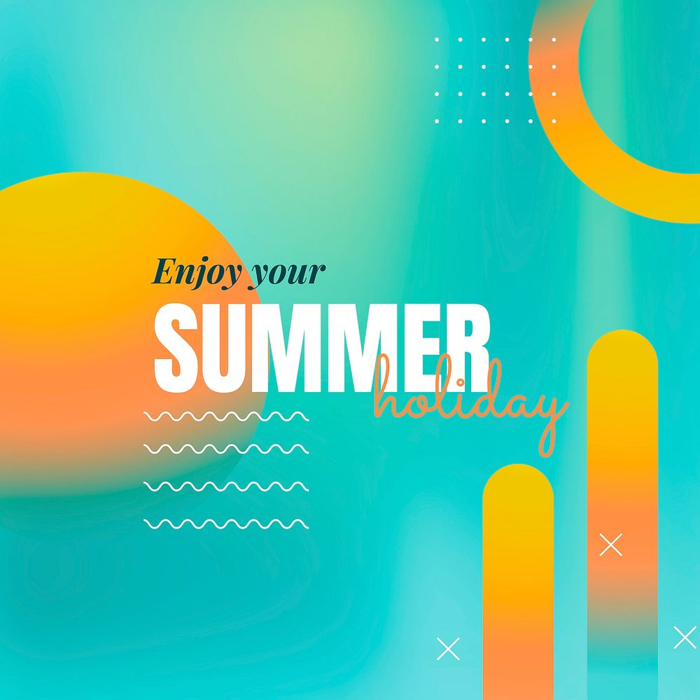 Enjoy your summer holiday vibrant poster vector