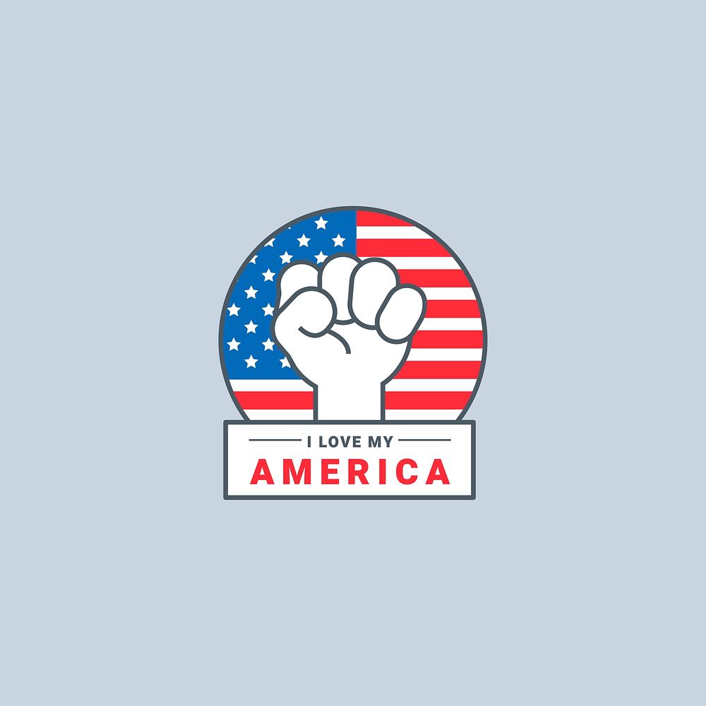 I love my America badge vector