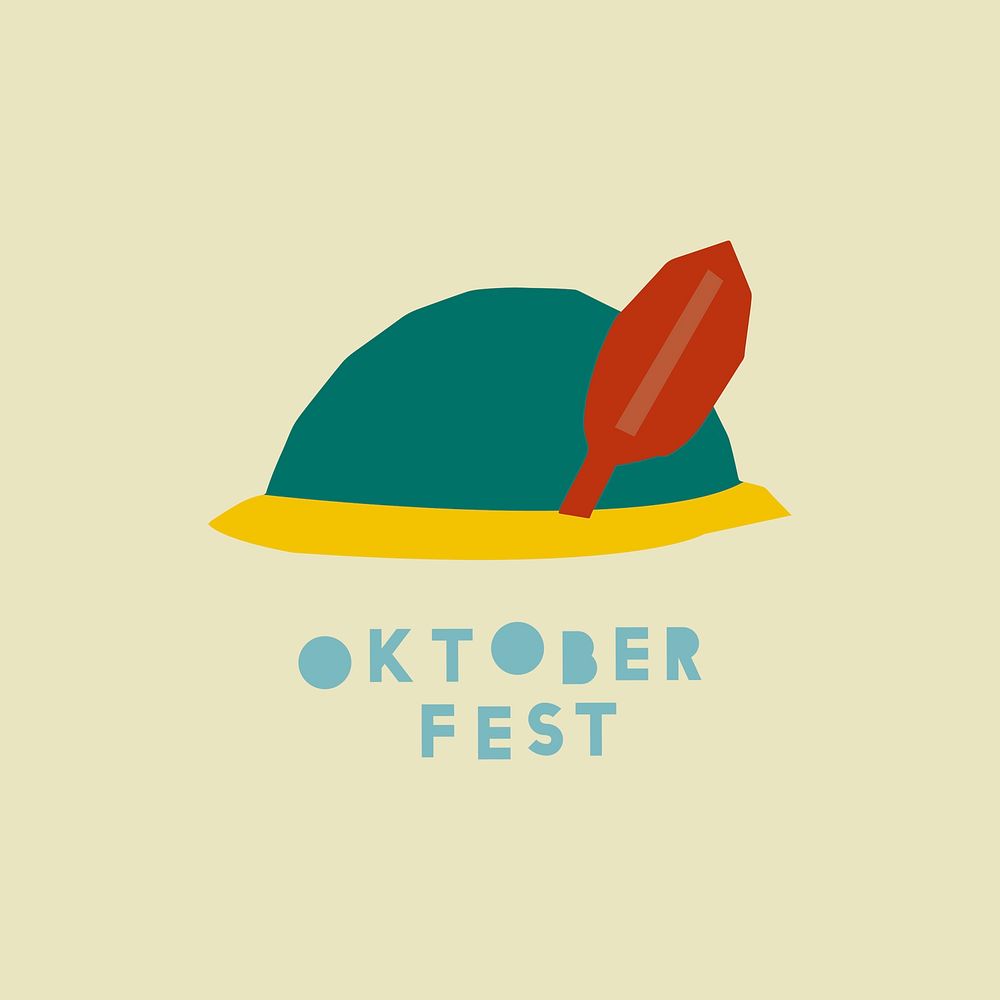 German traditional hat Oktoberfest element vector set