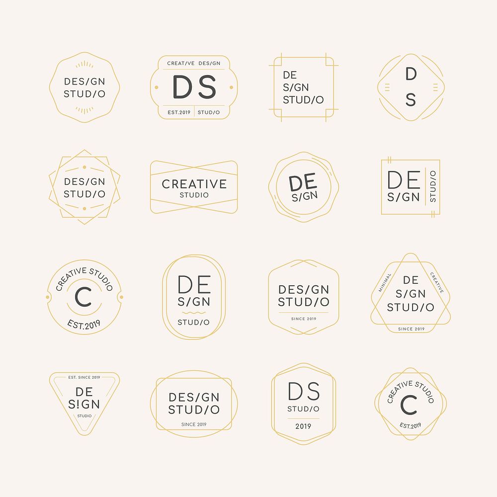 Minimal logo badge design vector set