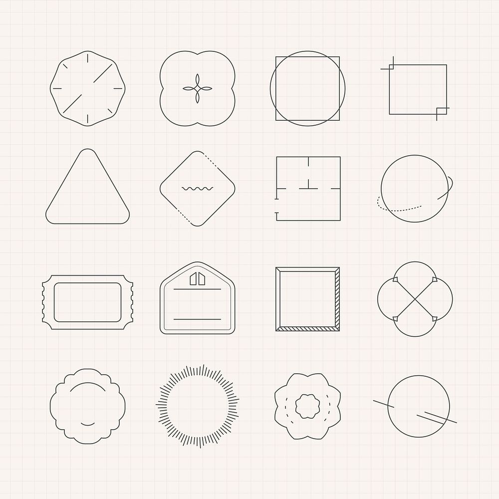 Blank minimal badge design vector set