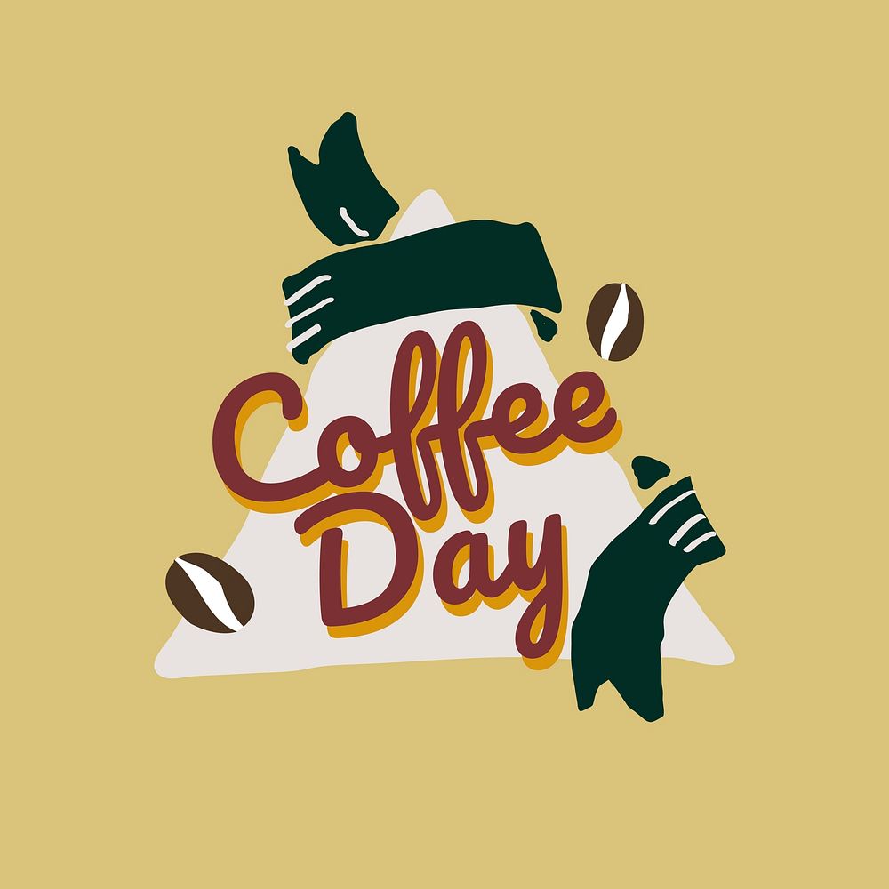 Triangle coffee day design vector