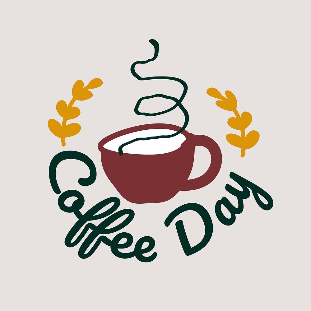Coffee day logo design vector