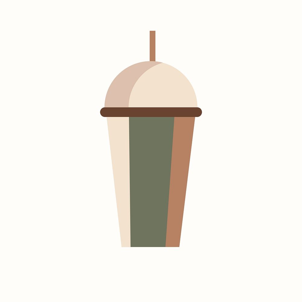 Cold coffee takeaway cup vector