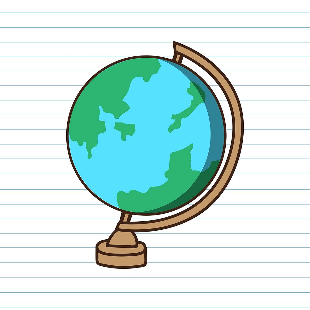 Educational globe on a paper background vector