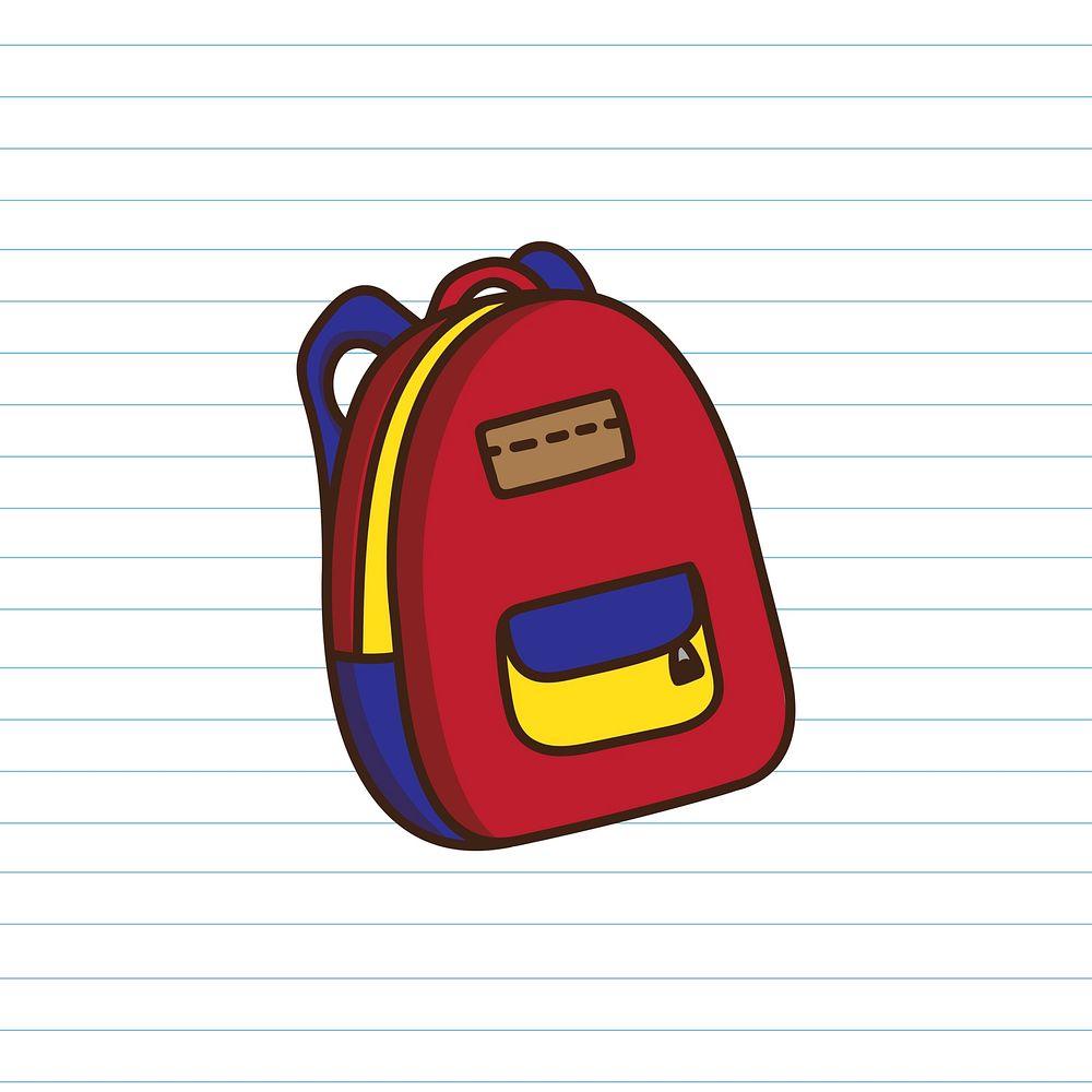 Colorful school backpack on a paper background vector