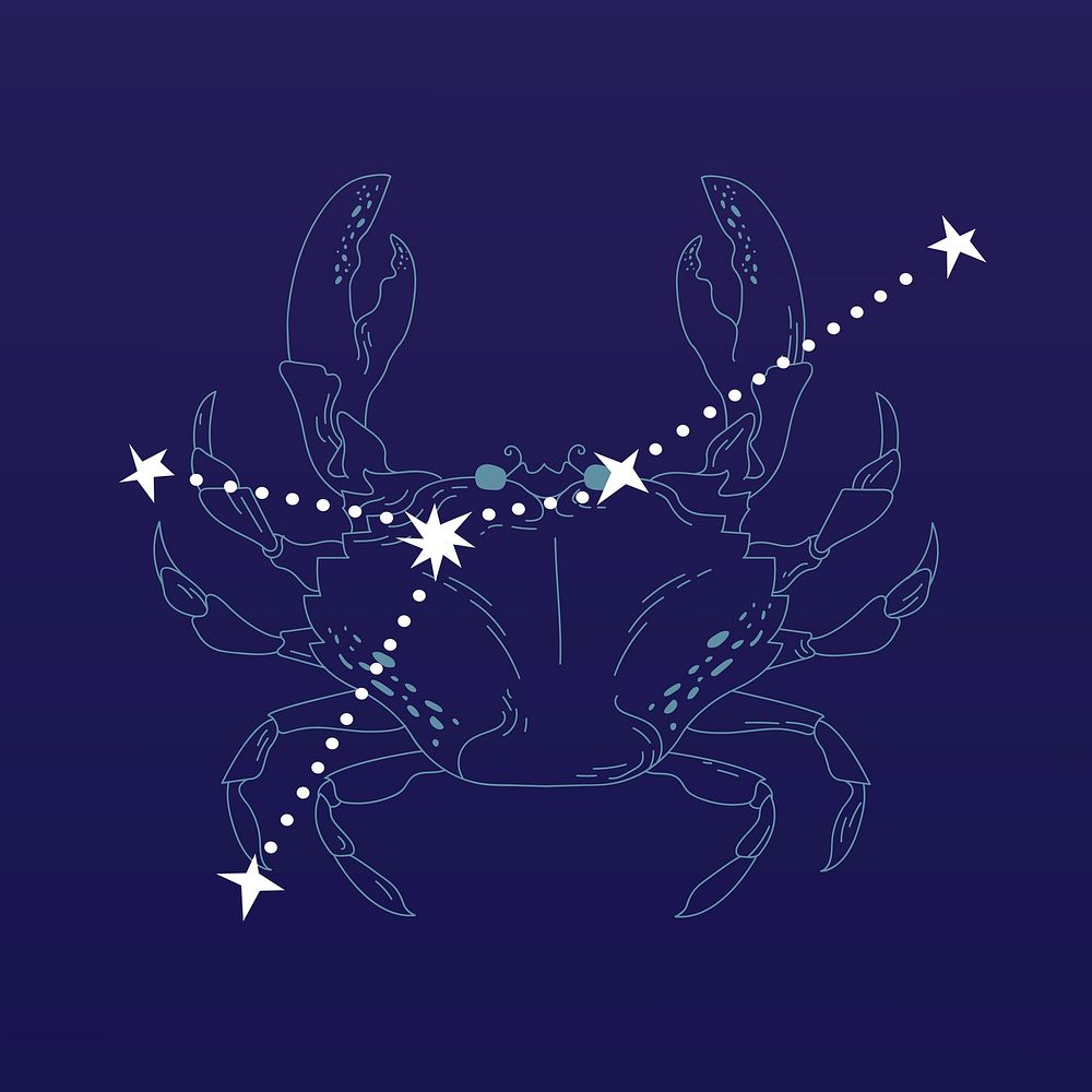 Cancer astrological sign design vector