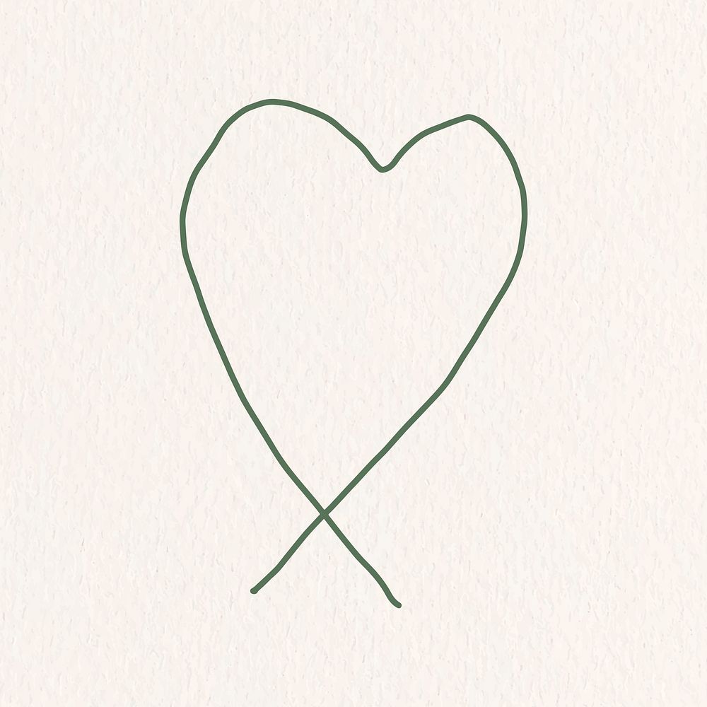 Green heart shape element illustration