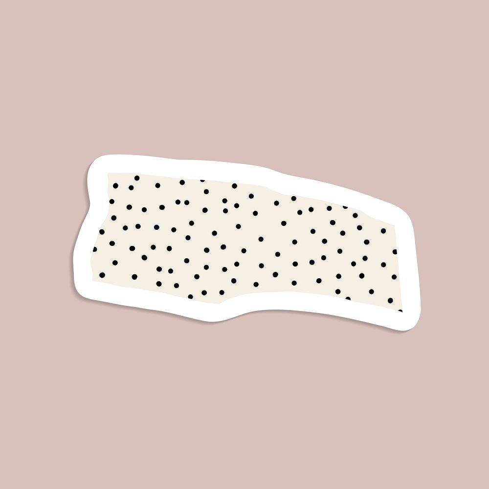 Black polka dots pattern on beige background sticker illustration