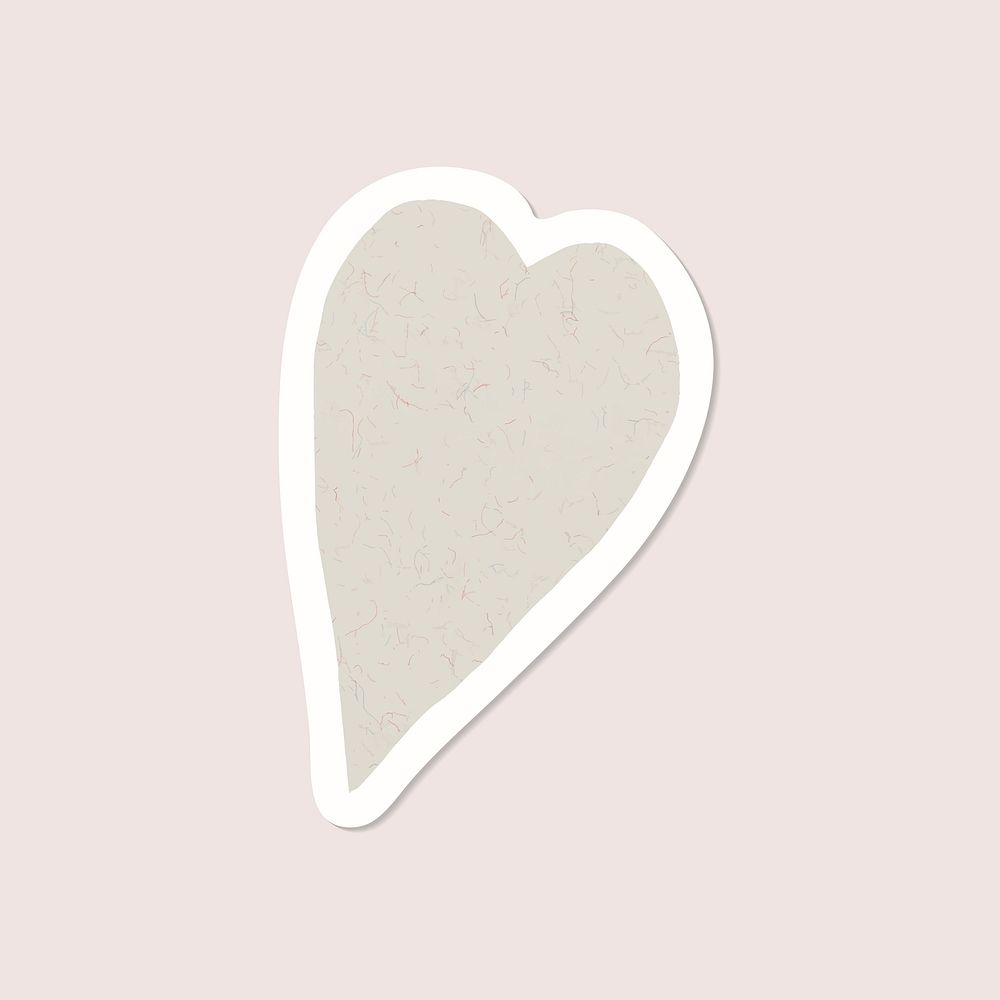 Beige heart shape sticker illustration