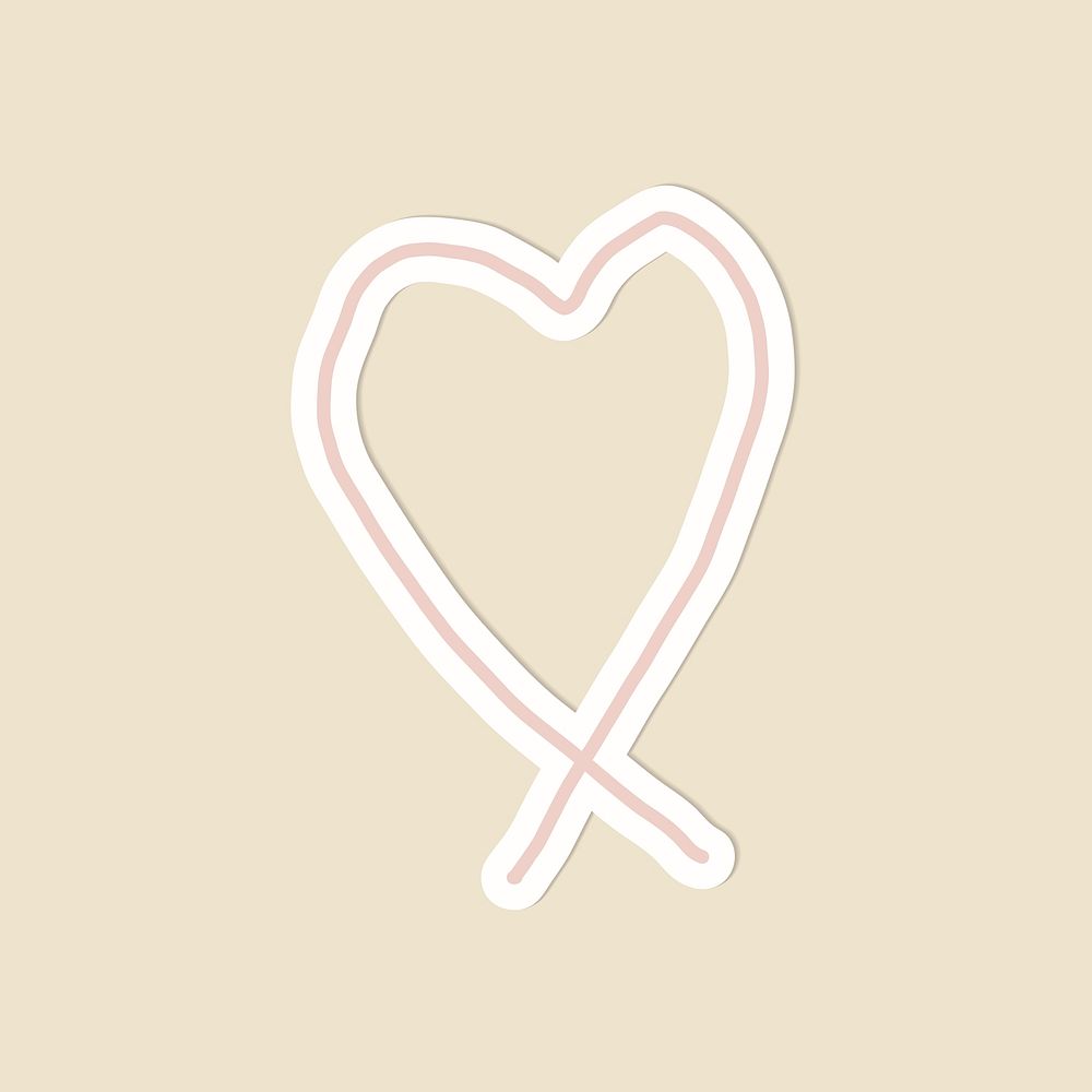 Pink heart shape sticker illustration