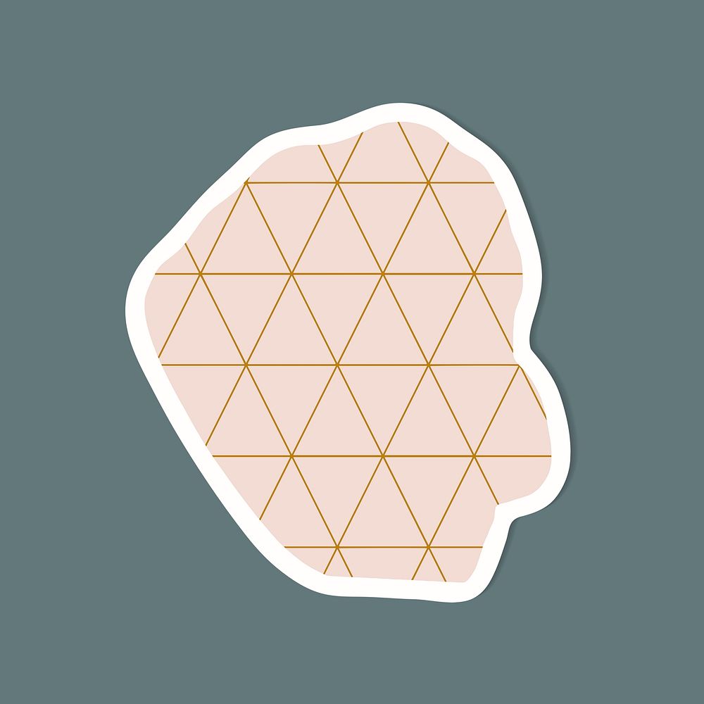 Gold triangle pattern on pink badge illustration