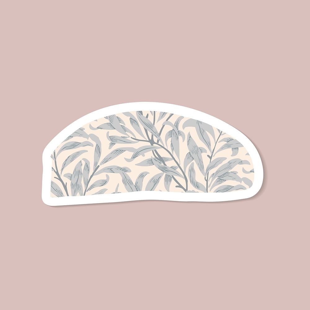 Gray floral pattern sticker illustration