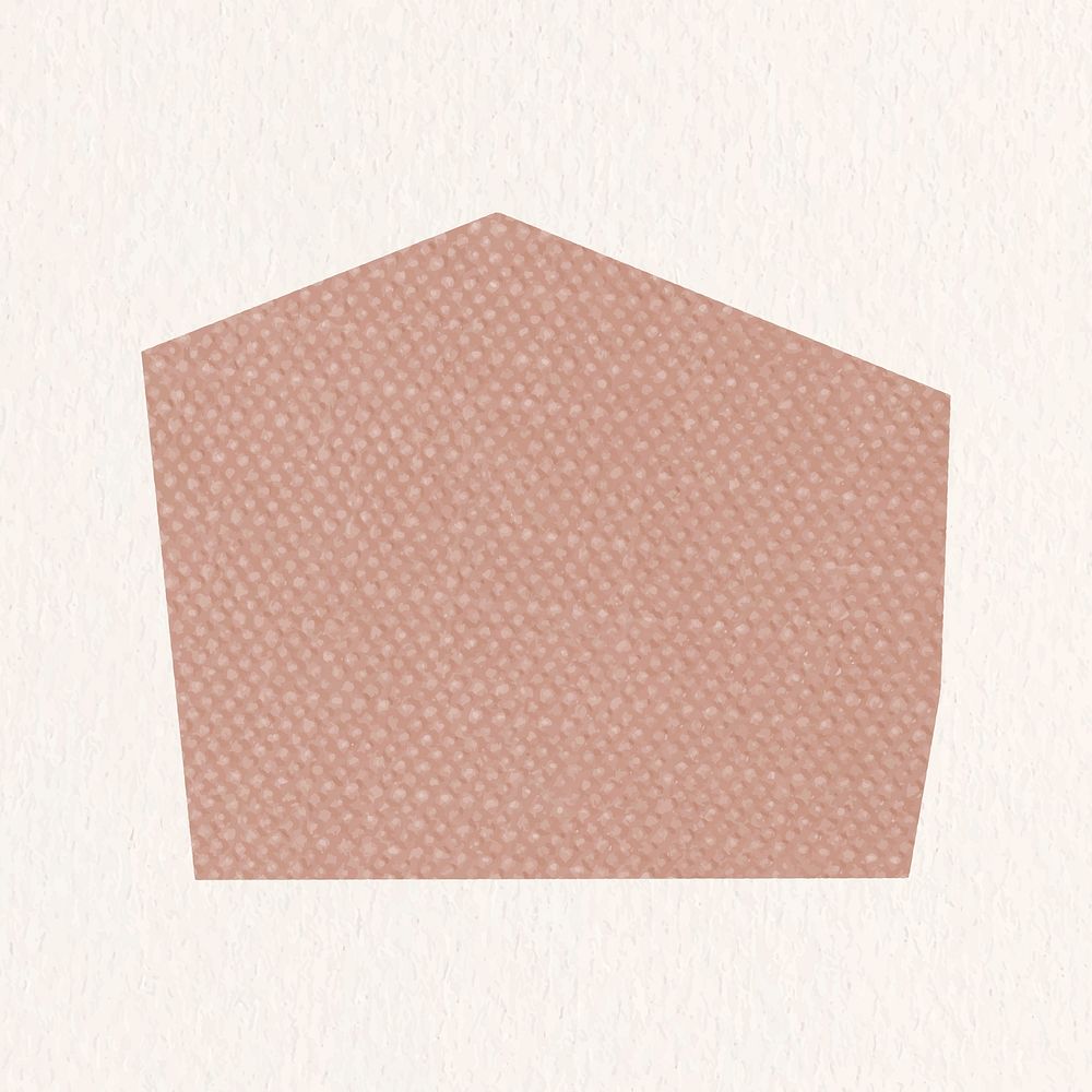 Brown pentagon badge on beige background vector
