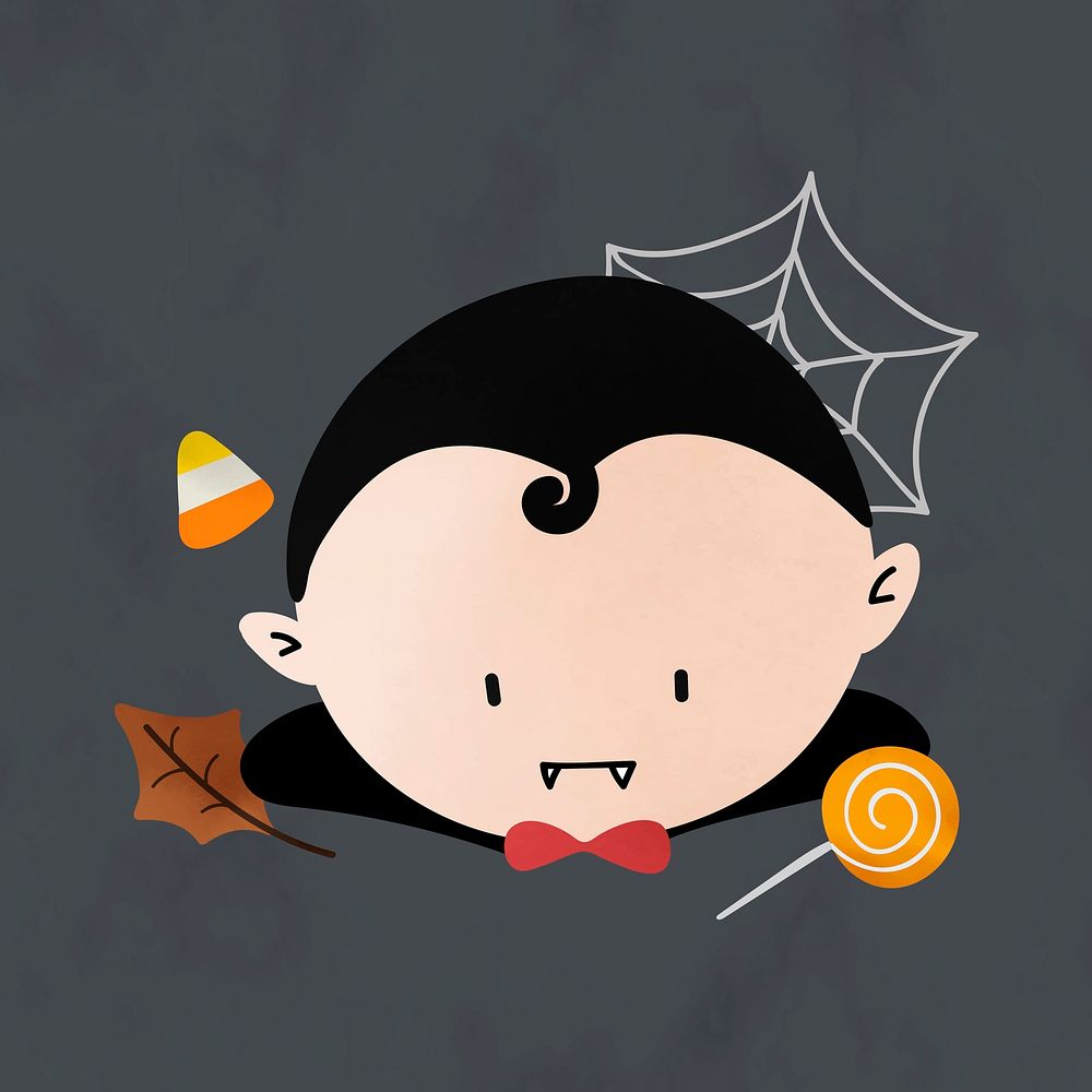 Cute vampire Halloween design element vector