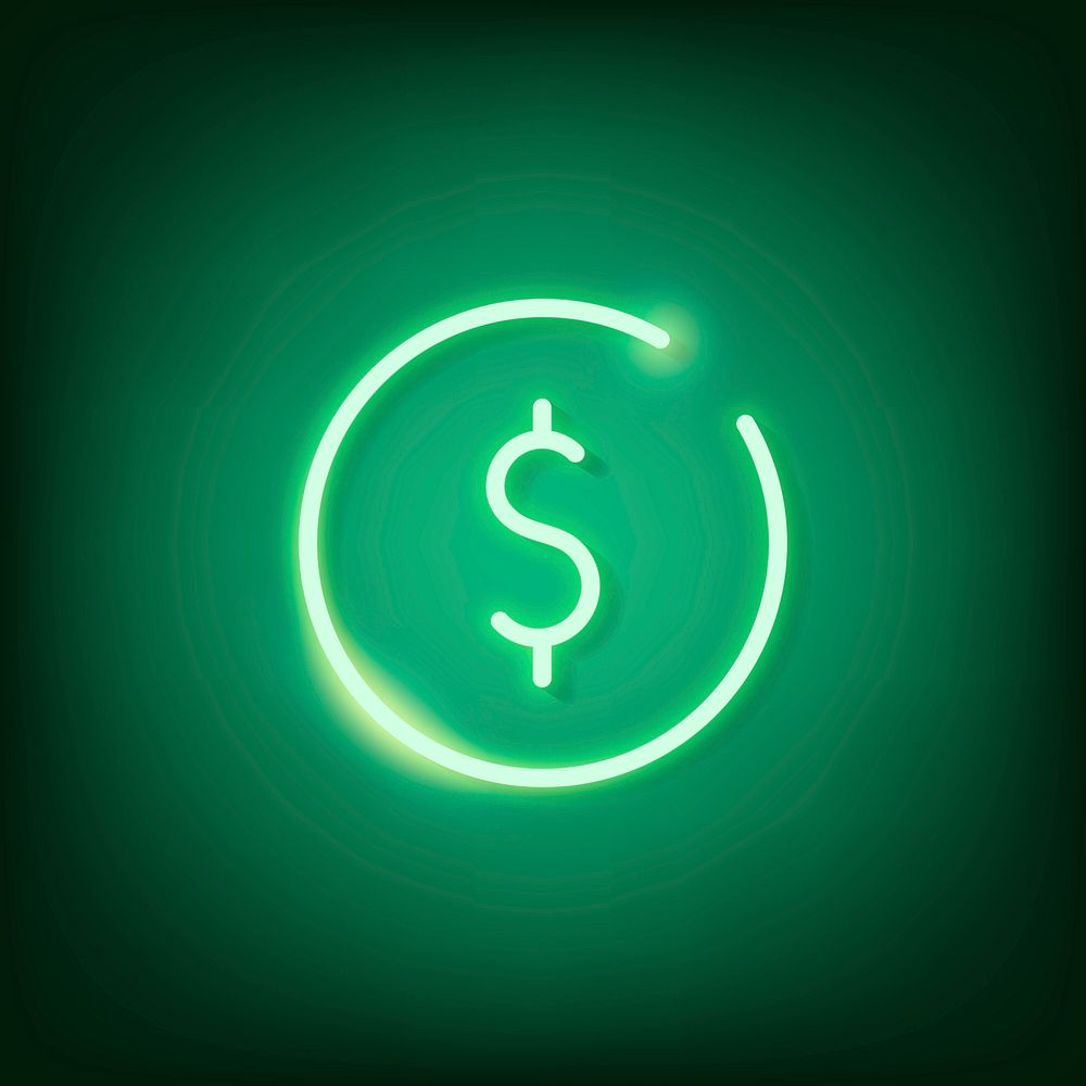 Green cryptocurrency design element vector